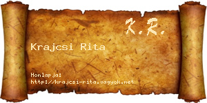 Krajcsi Rita névjegykártya